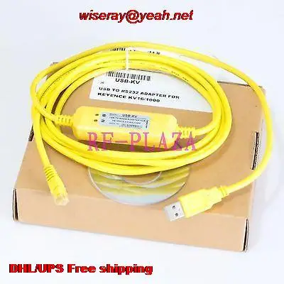 DHL/EMS 10pcs Programming cable USB-KV for KEYENCE KV16/28/48 PLC WIN7 VISTA USB to RS232-A5