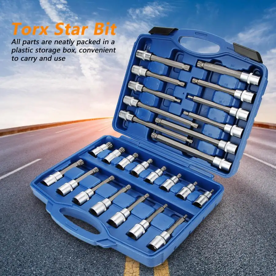26pcs Star Socket Bit Holder Adapter 1/2" Drive Hand Repair Tool Set Domestic Delivery
26pcs Star Socket Bit Holder Adapter 1/2" Drive Hand Repair Tool Set Domestic Delivery