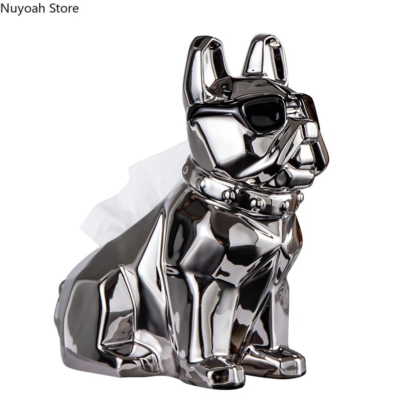 Household Ceramic Tissue Box Geometric Animal Pumping Box High-end Desktop Decoration Bulldog Ornaments Modern Napkin Holder
Household Ceramic Tissue Box Geometric Animal Pumping Box High-end Desktop Decoration Bulldog Ornaments Modern Napkin Holder