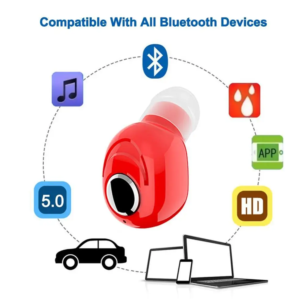 X8 Mini Wireless Bluetooth Earphone V5.0 Stereo Waterproof Sport Earphone in-ear Headset with Mic Sports Running Earbuds Earphon
X8 Mini Wireless Bluetooth Earphone V5.0 Stereo Waterproof Sport Earphone in-ear Headset with Mic Sports Running Earbuds Earphon