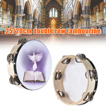Tambourine Double Row Jingle Percussion Instrument Church Handheld Tambourine Single Row Tambourines with Jingle Bells
Tambourine Double Row Jingle Percussion Instrument Church Handheld Tambourine Single Row Tambourines with Jingle Bells
