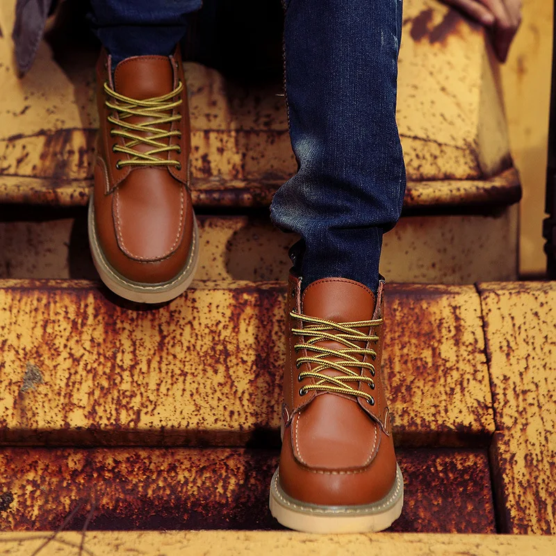 Hight-top Leather Shoes Men's Large Size 46 Worker Boot Genuine Leather Big Head Casual Shoes Autumn & Winter
Hight-top Leather Shoes Men's Large Size 46 Worker Boot Genuine Leather Big Head Casual Shoes Autumn & Winter