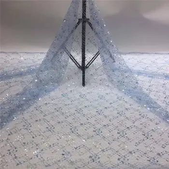 Legendary high quality African French net lace fabric in sky blue with shining sequins embroidery for party dress (5yards / pc)
Legendary high quality African French net lace fabric in sky blue with shining sequins embroidery for party dress (5yards / pc)