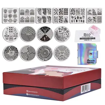 BeautyBigBang 17Pcs/Set Flower Geometric Animal Nail Stamping Plate 14 Round Square Polish Stamping Plates Stamper With Scraper
BeautyBigBang 17Pcs/Set Flower Geometric Animal Nail Stamping Plate 14 Round Square Polish Stamping Plates Stamper With Scraper