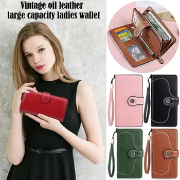 Women Vintage Oil Leather Large Capacity Wallet Zipper Purse Long Handbags Bags
Women Vintage Oil Leather Large Capacity Wallet Zipper Purse Long Handbags Bags