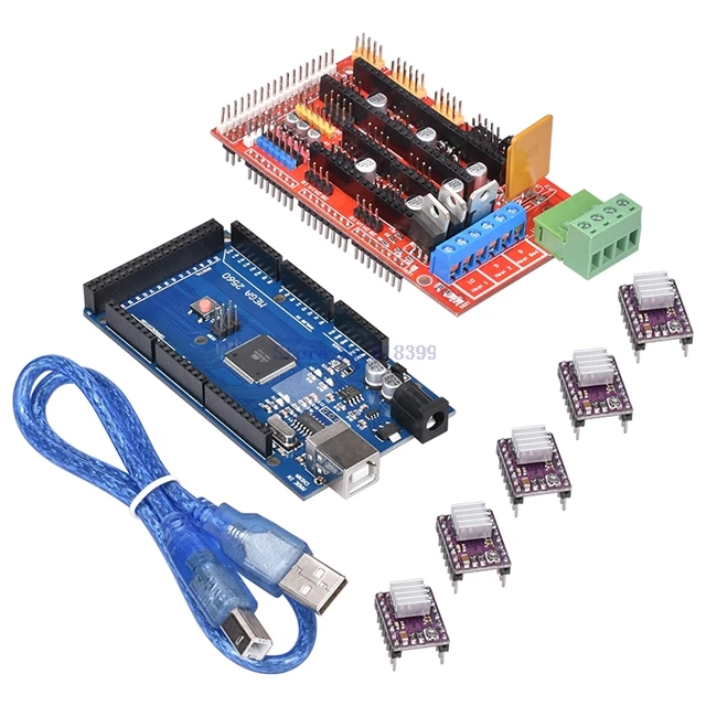 A2-- 3D Printer 1pc Mega 2560 R3 + 1pc RAMPS 1.4 control panel+ 5pcs DRV8825 Stepper Motor Drive Carrier Reprap for 3D printer k
A2-- 3D Printer 1pc Mega 2560 R3 + 1pc RAMPS 1.4 control panel+ 5pcs DRV8825 Stepper Motor Drive Carrier Reprap for 3D printer k