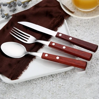 Set of 3 304 Stainless Steel Wood Kitchen Cutlery Servies Tableware Spoon Fork Knife Utensil Accessories Dinnerware
Set of 3 304 Stainless Steel Wood Kitchen Cutlery Servies Tableware Spoon Fork Knife Utensil Accessories Dinnerware