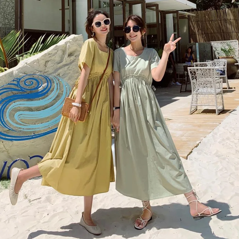 Photo Shoot CHIC Gentle Wind Ladies' Light Green Long Crew Neck High-waisted Pleated Drawstring A- line Best Friend Dress Summer
Photo Shoot CHIC Gentle Wind Ladies' Light Green Long Crew Neck High-waisted Pleated Drawstring A- line Best Friend Dress Summer