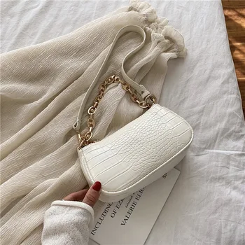 Fashion Baguette bags MINI Crocodile Pattern PU Leather Shoulder Bags For Women Chain Designer Luxury Handbag Female Travel tote
Fashion Baguette bags MINI Crocodile Pattern PU Leather Shoulder Bags For Women Chain Designer Luxury Handbag Female Travel tote