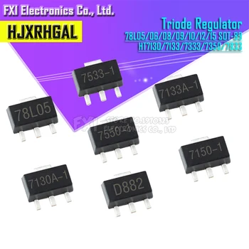 20PCS 78L05 78L06 78L08 78L09 78L10 78L12 78L15 79L05 HT7130 HT7133 HT7333 HT7350 HT7833 SOT89 New Triode Regulator Transistor
20PCS 78L05 78L06 78L08 78L09 78L10 78L12 78L15 79L05 HT7130 HT7133 HT7333 HT7350 HT7833 SOT89 New Triode Regulator Transistor