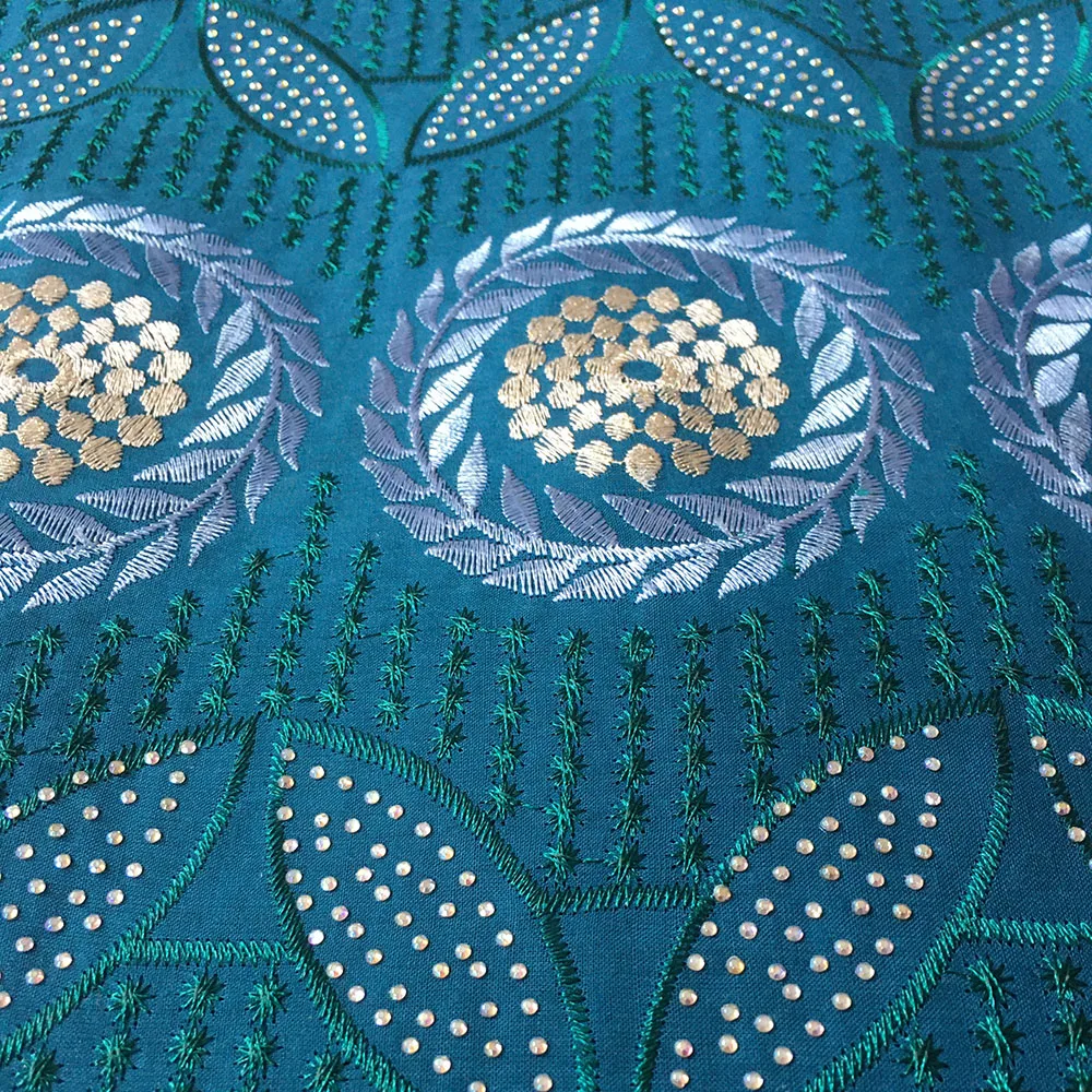 Teal lace fabric