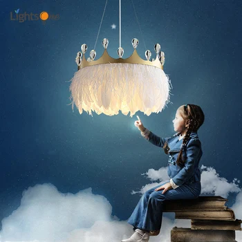 Simple modern warm crown pendant lights children's room feather pendant lamp
Simple modern warm crown pendant lights children's room feather pendant lamp