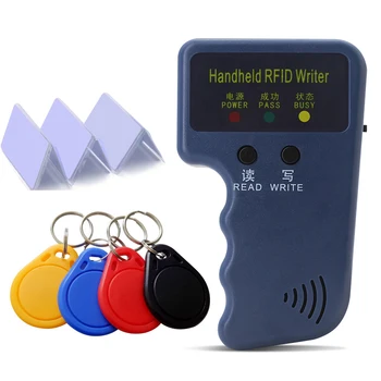 125Khz EM Handheld RFID Copier Card Reader Writer Duplicator Programmer with 10pcs EM4305 T5577 Writable Key Card Token Tag
125Khz EM Handheld RFID Copier Card Reader Writer Duplicator Programmer with 10pcs EM4305 T5577 Writable Key Card Token Tag