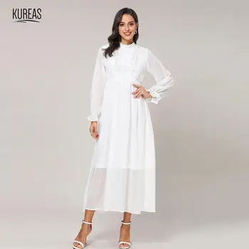 Kureas Women Dress Elegant Long Sleeve Patchwork Stand Collar Casual Sequined Embroidery White Maxi Dresses Party Long Gown
Kureas Women Dress Elegant Long Sleeve Patchwork Stand Collar Casual Sequined Embroidery White Maxi Dresses Party Long Gown