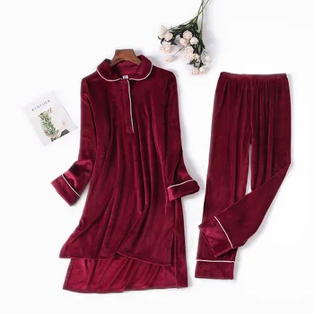 Women Pajamas Suit Velvet Nightwear Intimate Lingerie Autumn New Velour Sleepwear Homewear Novelty Sleep Set Home Clothing
Women Pajamas Suit Velvet Nightwear Intimate Lingerie Autumn New Velour Sleepwear Homewear Novelty Sleep Set Home Clothing