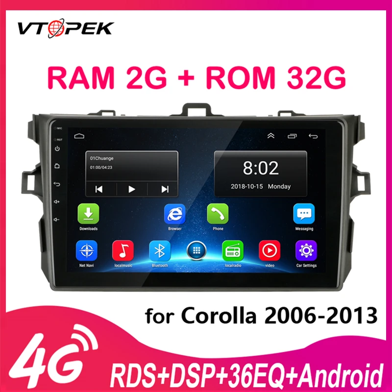 Vtopek Android Car Stereo dvd GPS player Radio multimedia for Toyota Corolla 2006-2013 Navigation 2G+32G 2 din 4G network
Vtopek Android Car Stereo dvd GPS player Radio multimedia for Toyota Corolla 2006-2013 Navigation 2G+32G 2 din 4G network