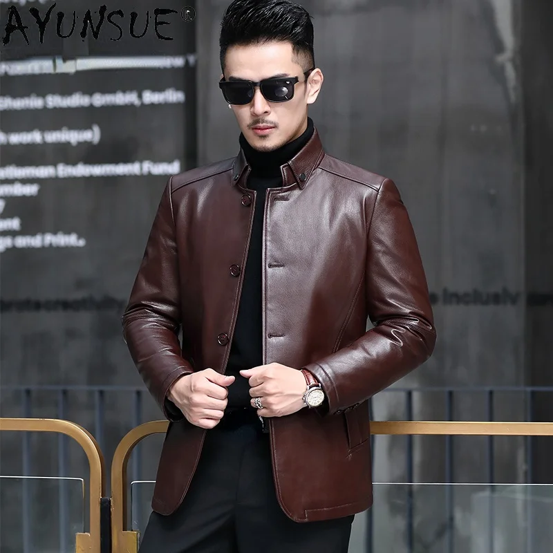 AYUNSUE 90% White Duck Down Coat Men's Casual Genuine Goatskin Leather Jacket Male Short Black Coats Veste Cuir Homme SQQ742
AYUNSUE 90% White Duck Down Coat Men's Casual Genuine Goatskin Leather Jacket Male Short Black Coats Veste Cuir Homme SQQ742