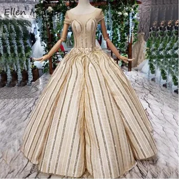 Glitter Gold Striped Ball Gowns Prom Dresses Elegant 2019 Sheer Boat Neck Lace up Floor Length Quinceanera Pageant For Miss
Glitter Gold Striped Ball Gowns Prom Dresses Elegant 2019 Sheer Boat Neck Lace up Floor Length Quinceanera Pageant For Miss