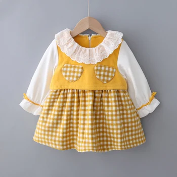 Baby Girl's Dress Autumn Winter New Panel Plaid Princess Dress Fake Two-Piece Dress Ruffled Collar Dress Baby Kid Clothes
Baby Girl's Dress Autumn Winter New Panel Plaid Princess Dress Fake Two-Piece Dress Ruffled Collar Dress Baby Kid Clothes