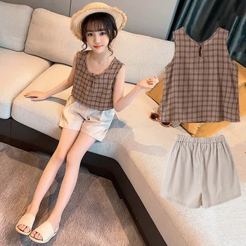 Girls Clothing Sets Summer New Style Baby Girls Sleeveless Sling Vest Tops +Shorts 2Pcs Children Cotton Clothes Suits cl403 
Girls Clothing Sets Summer New Style Baby Girls Sleeveless Sling Vest Tops +Shorts 2Pcs Children Cotton Clothes Suits cl403