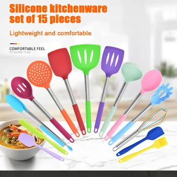 15pcs Cooking Utensil Set Food Tong With Storage Barrel Scratch Proof Heat Resistant Restaurant Spatula Soup Spoon Non Stick
15pcs Cooking Utensil Set Food Tong With Storage Barrel Scratch Proof Heat Resistant Restaurant Spatula Soup Spoon Non Stick