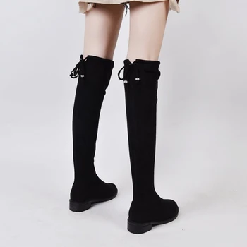 Women's Over-the-knee Boots female Black Flannel Lace Low Heel Fashion Boots woman Square Heels Knee High Boots
Women's Over-the-knee Boots female Black Flannel Lace Low Heel Fashion Boots woman Square Heels Knee High Boots