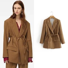 Simple High Waist Office Blazer Suit with Bandage Women Solid Colors Lace Up Loose Casual Blazer 2021 Autumn Winter New Fashion
Simple High Waist Office Blazer Suit with Bandage Women Solid Colors Lace Up Loose Casual Blazer 2021 Autumn Winter New Fashion