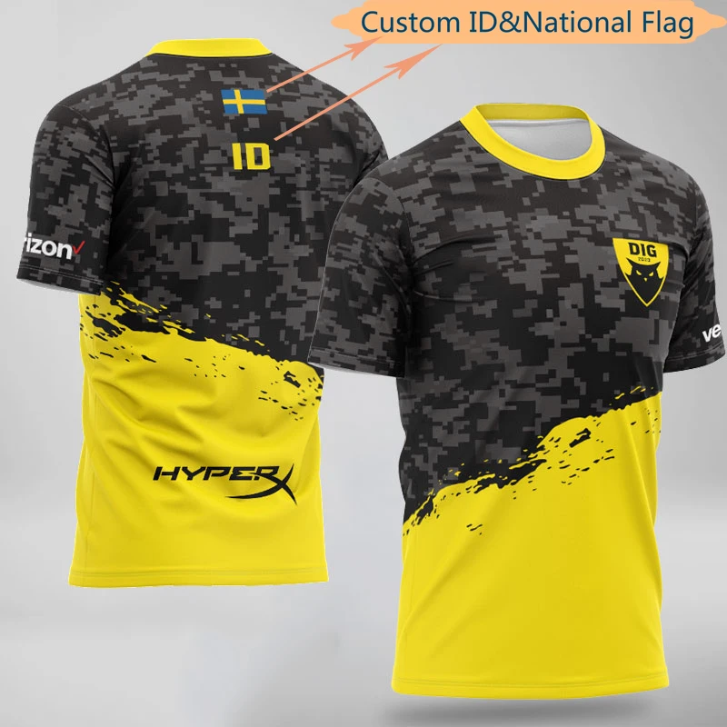 CS:GO DOTA Team Dignita DIG Униформа игрок Джерси футболка игра Футболка Индивидуальные ID