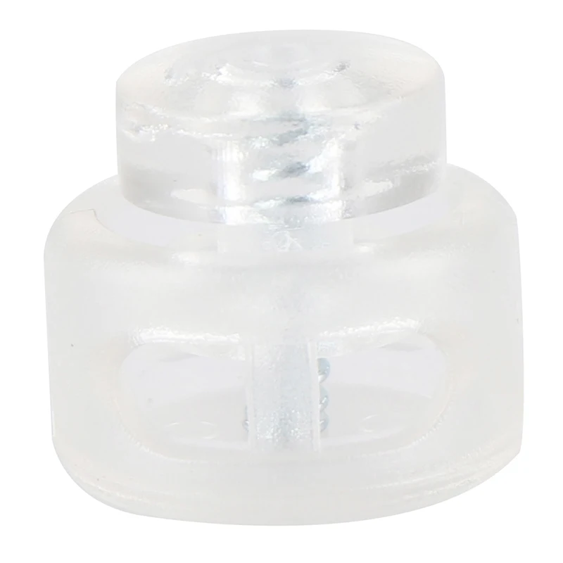 Description Picture 2 of item10pcs Transparent Clear Cord Lock Plastic Stopper Cord Ends Toggles Clip Buckle Frost Shoelace Sportswear DIY Bag Accessories