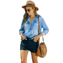 Denim Shirt Women Vintage Office Wear Thin Denim Top Casual Long Sleeve Shirt Causal Single Breasted Lapel Tops New Lady Clothes 
Denim Shirt Women Vintage Office Wear Thin Denim Top Casual Long Sleeve Shirt Causal Single Breasted Lapel Tops New Lady Clothes