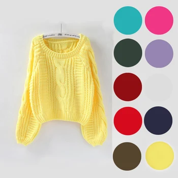 Women Pull O Neck Sweaters 2019 Yellow Sweater Women's Sweater Jumper Candy Color Harajuku Chic Short Sweater Twisted Pull Girl
Women Pull O Neck Sweaters 2019 Yellow Sweater Women's Sweater Jumper Candy Color Harajuku Chic Short Sweater Twisted Pull Girl