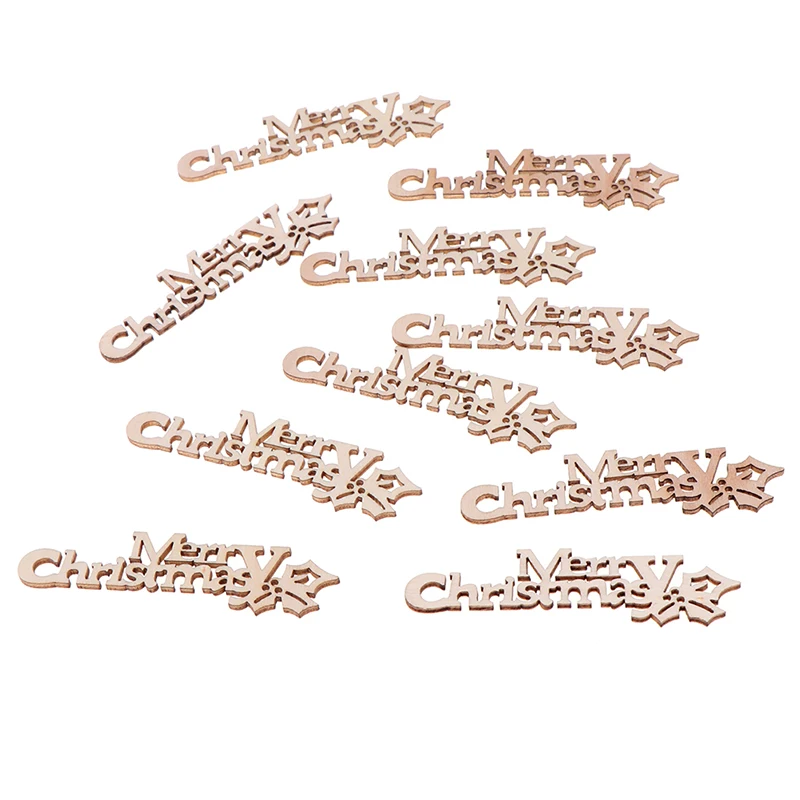 10 Pcs Natural Family Letter Wooden Laser Cut Home Decor DIY Wall Hanging Crafts