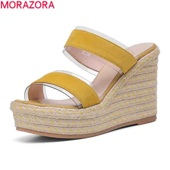 MORAZORA 2020 New Brand women slippers high quality sheepskin platform shoes sexy wedges 3 colors women mules shoes
MORAZORA 2020 New Brand women slippers high quality sheepskin platform shoes sexy wedges 3 colors women mules shoes