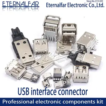 USB 2.0 Interface Female Male Square Mouth MICRO Connector Socket Type A B Patch Straight Bend Straight Needle Welding Wire DIY
USB 2.0 Interface Female Male Square Mouth MICRO Connector Socket Type A B Patch Straight Bend Straight Needle Welding Wire DIY