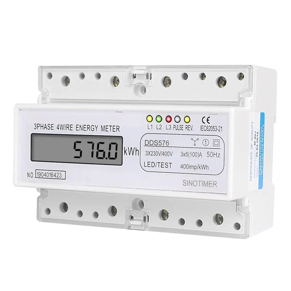 SINOTIMER DDS576 Three Phase 4 Wire 7P LCD Digital Wattmeter Power Consumption Din Rail Energy Electric Meter AC 380V
SINOTIMER DDS576 Three Phase 4 Wire 7P LCD Digital Wattmeter Power Consumption Din Rail Energy Electric Meter AC 380V
