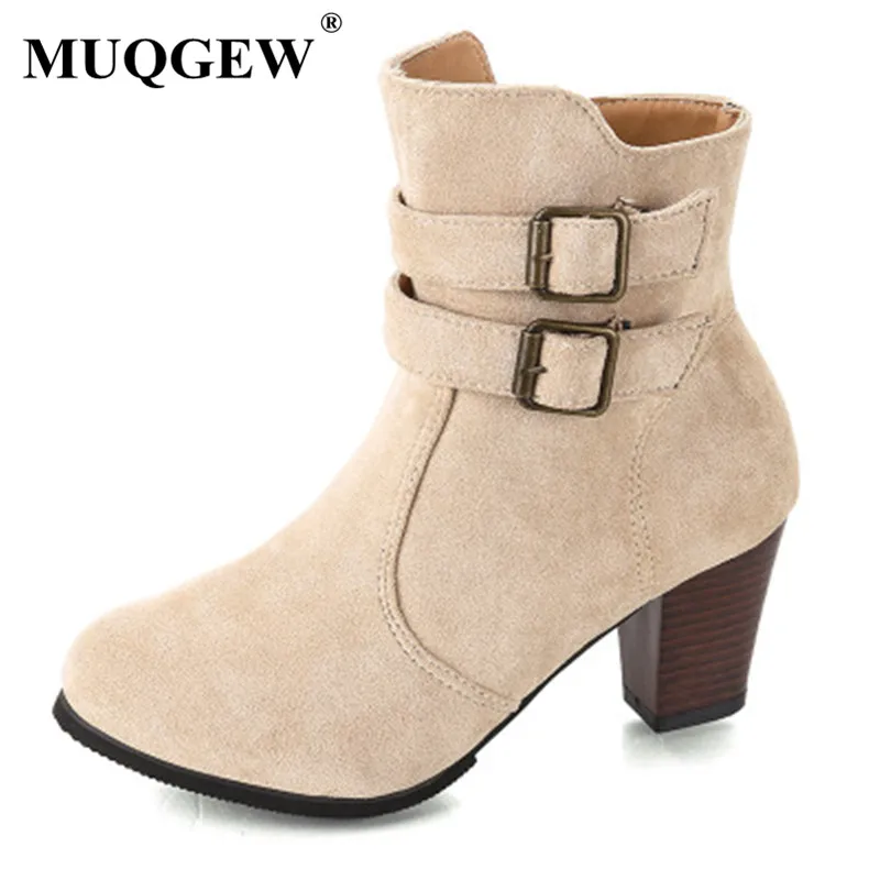 2019 Women suede Ankle Boots Spring Autumn Round Toe Buckle Strap Martin Boots Women Casual High heels Booties Size 35-43
2019 Women suede Ankle Boots Spring Autumn Round Toe Buckle Strap Martin Boots Women Casual High heels Booties Size 35-43