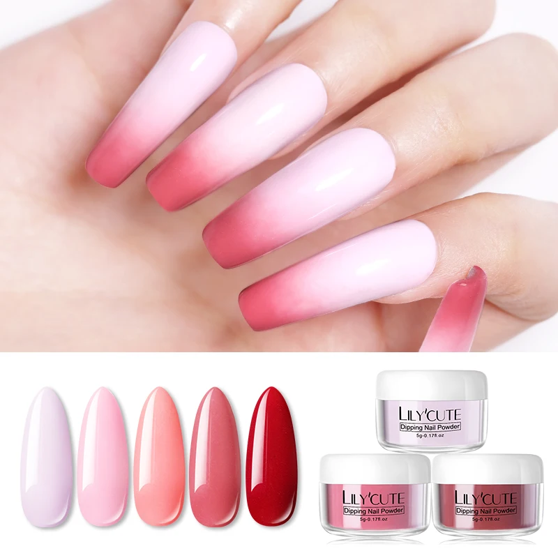 LILYCUTE французская пудра для ногтей блестящий пигмент градиентный лак натуральный