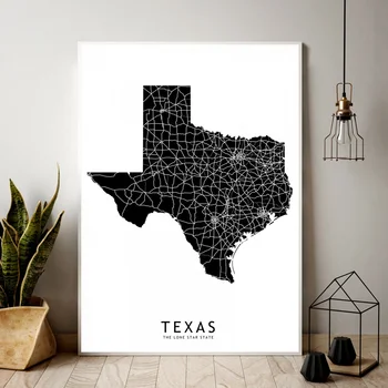 Texas Black Map Canvas Poster Home Wall Decor (No Frame) 
Texas Black Map Canvas Poster Home Wall Decor (No Frame)