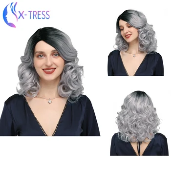 Highlight Silver Grey Color Synthetic Bob Hair For Women Side Part Curly Colorful X-TRESS Wig Heat Resistant Hair For Daily Use
Highlight Silver Grey Color Synthetic Bob Hair For Women Side Part Curly Colorful X-TRESS Wig Heat Resistant Hair For Daily Use