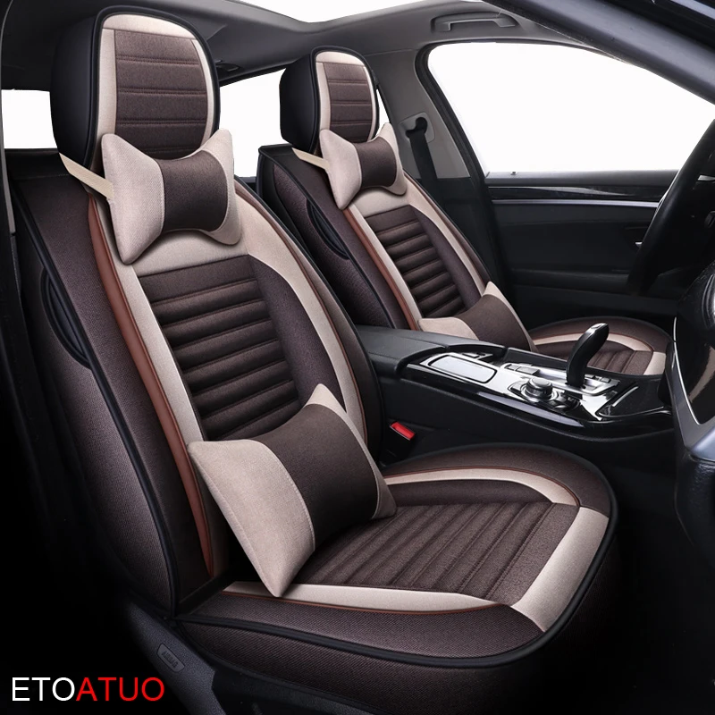 ETOATUO Универсальный Лен автомобиля чехлы на сиденья для Volvo Все модели V50 xc70 V60 v40 xc60