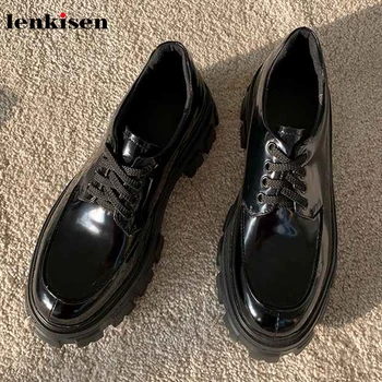 Lenkisen genuine leather black colors thick bottom waterproof round toe high heels daily wear women lace up fashion pumps L81
Lenkisen genuine leather black colors thick bottom waterproof round toe high heels daily wear women lace up fashion pumps L81