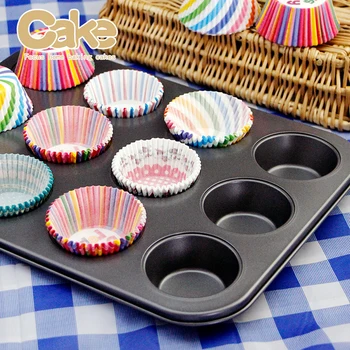 12 Grid DIY Round Chocolate Cak Cup Non-Stick Decorating Tools Pudding Silicone Cake Mold Baking Tray Tool Cupcake Baking Pan