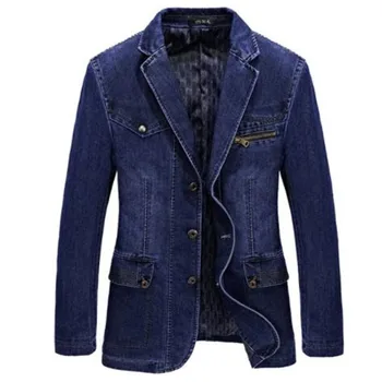 Brand Men Denim Blazer Jacket Spring Fashion Cotton Casual Suit Jackets Male Slim Fat Coat Blazer Men Blazer Masculino 3XL BF805
Brand Men Denim Blazer Jacket Spring Fashion Cotton Casual Suit Jackets Male Slim Fat Coat Blazer Men Blazer Masculino 3XL BF805