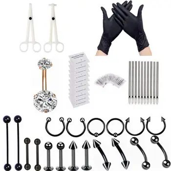 Tattoo Body Kit Piercing Set Sterile Professional Complete Tattoo Piercing Tool Kit Tongue Eyebrow Ear Nose Belly Body Jewelry
Tattoo Body Kit Piercing Set Sterile Professional Complete Tattoo Piercing Tool Kit Tongue Eyebrow Ear Nose Belly Body Jewelry