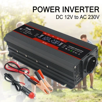 6000W Peak EU socket LCD display Home/car Modified Sine Wave DC 12V to AC 230V Solar 2 USB car Transformer Convert Inverter 
6000W Peak EU socket LCD display Home/car Modified Sine Wave DC 12V to AC 230V Solar 2 USB car Transformer Convert Inverter