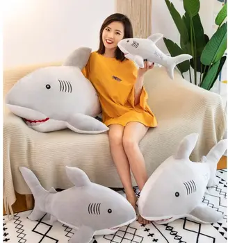 new toy lovely gray shark plush toy soft cotton doll throw pillow birthday gift b2085
new toy lovely gray shark plush toy soft cotton doll throw pillow birthday gift b2085