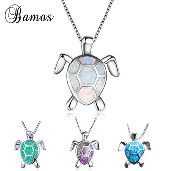 Luxury Female Blue White Green Opal Necklace Silver Color Wedding Necklace Big Turtle Pendants Necklaces For Women
Luxury Female Blue White Green Opal Necklace Silver Color Wedding Necklace Big Turtle Pendants Necklaces For Women