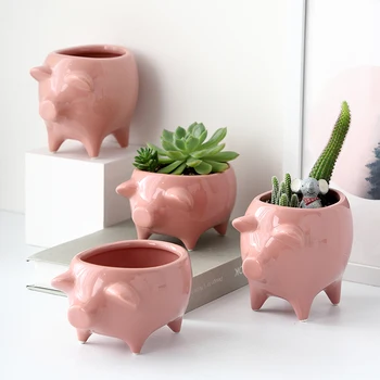 Pink Pigge Ceramic Planter Flower Pot Nordic Dried Flower Arts Decoration Desktop Ornmament Vase With Drainage Holes
Pink Pigge Ceramic Planter Flower Pot Nordic Dried Flower Arts Decoration Desktop Ornmament Vase With Drainage Holes