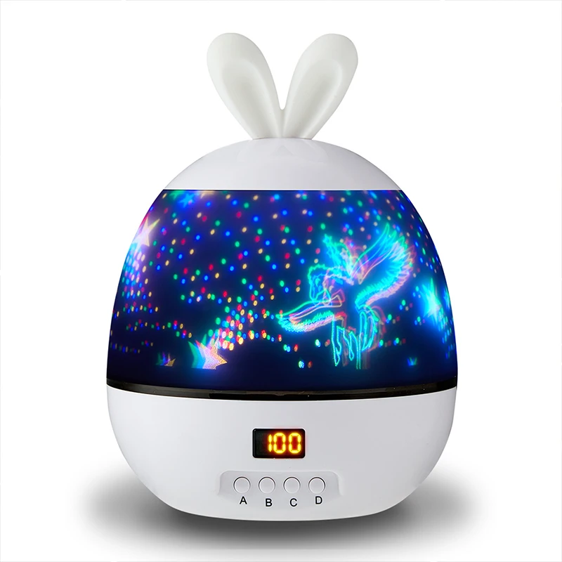 Room ocean night light projector, bedroom 360°LED timer control rotating projector lamp with rabbit ears
Room ocean night light projector, bedroom 360°LED timer control rotating projector lamp with rabbit ears
