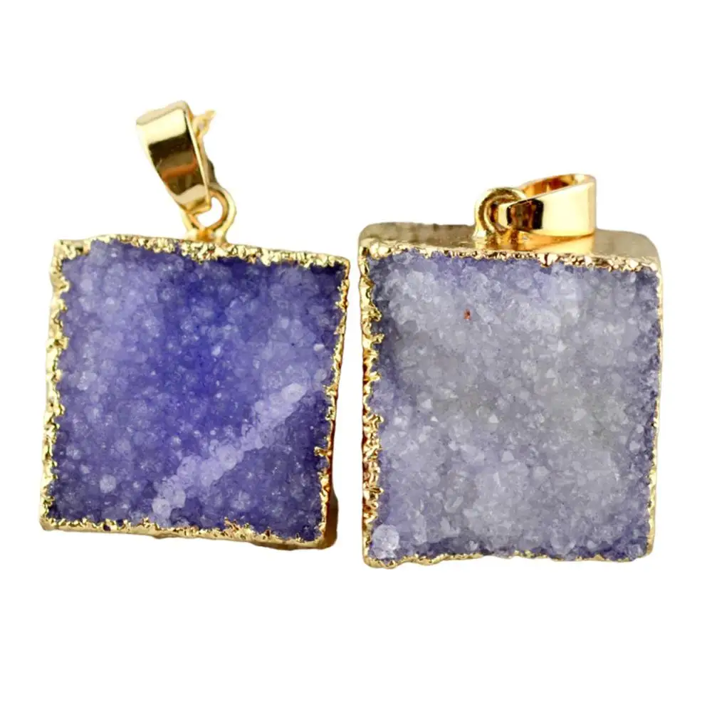 Square Genuine Chip Stone Necklace Rough Stone 1PC Druzy Pendant with Chain for Best Friends
Square Genuine Chip Stone Necklace Rough Stone 1PC Druzy Pendant with Chain for Best Friends